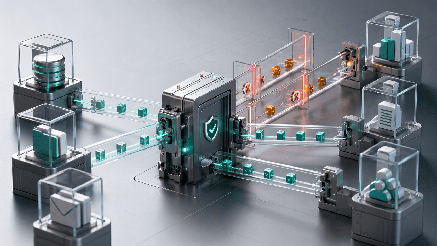 OAuth integration permissions with scoped access gates between connected systems