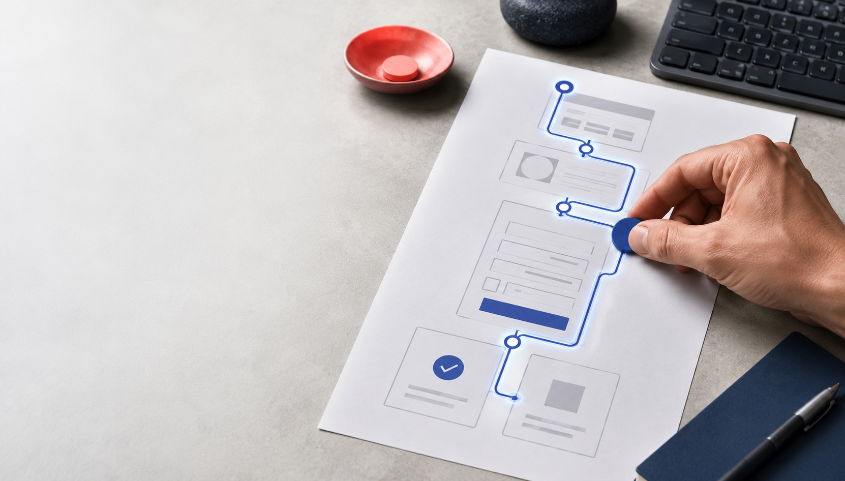A verification path across website navigation and form checkpoints